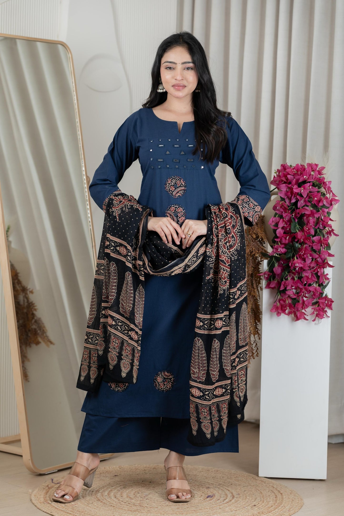 Caual Rama Blue Kurti Set