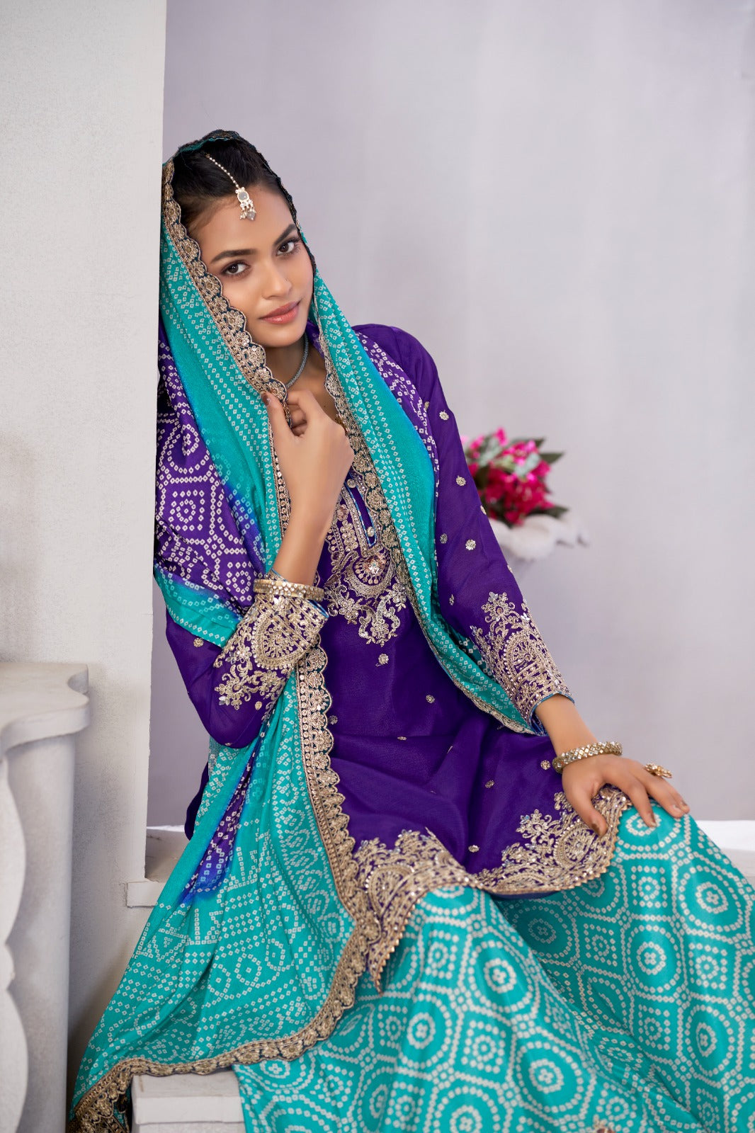 Suroor Purple Readymade Sharara Suit by Gulzar D no 2222