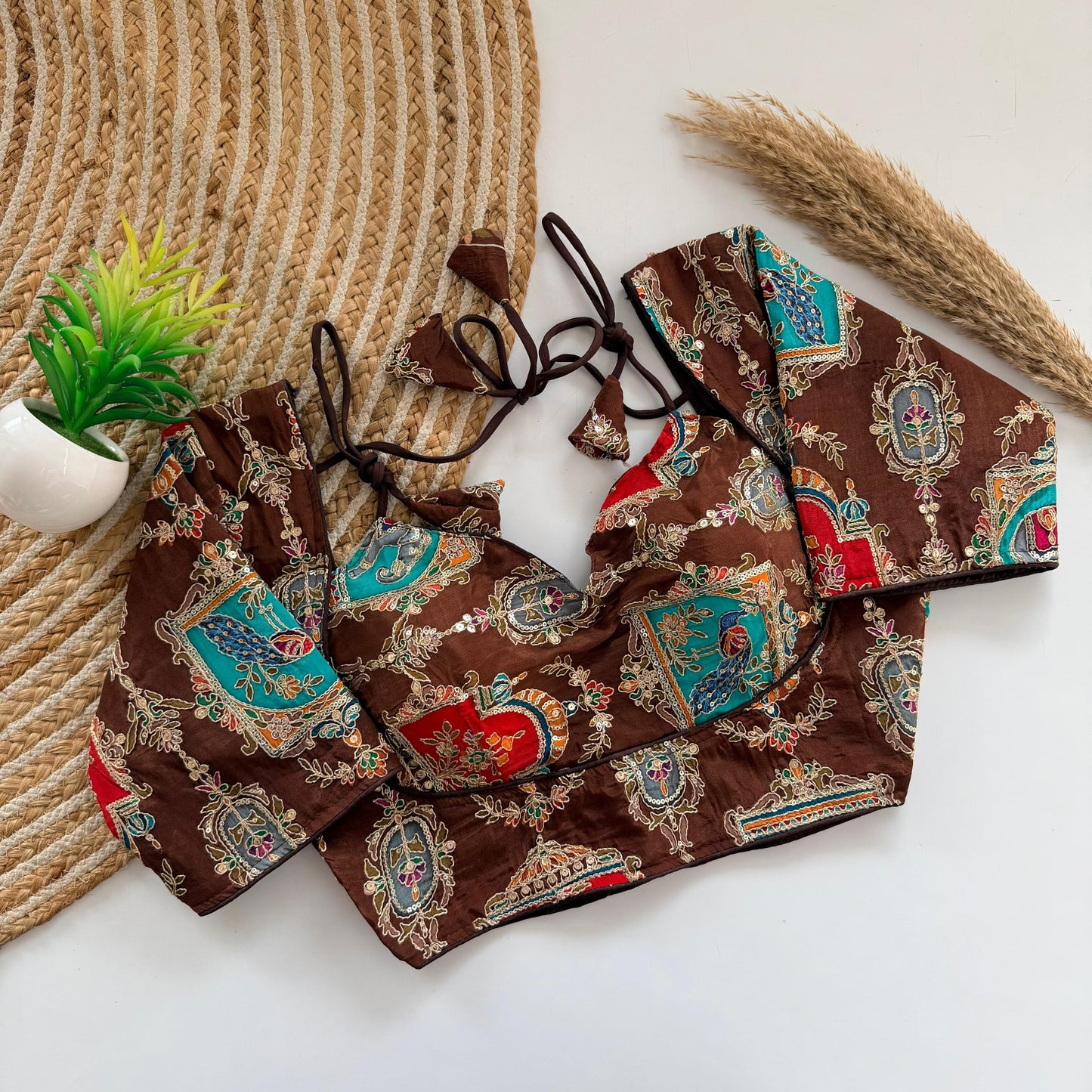 Classic Brown Banarasi Silk Blouse