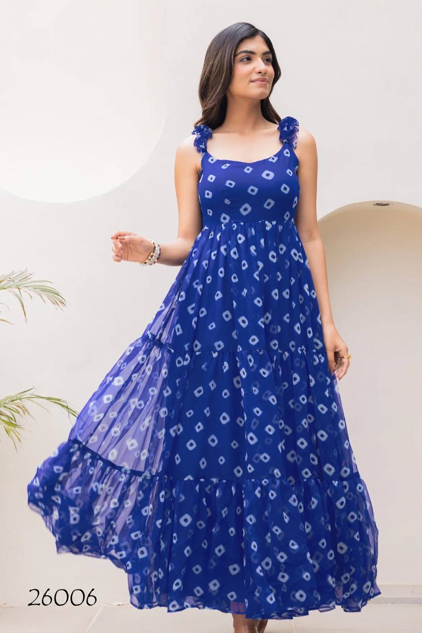 Trendy Georgette Blue One Piece Outfit