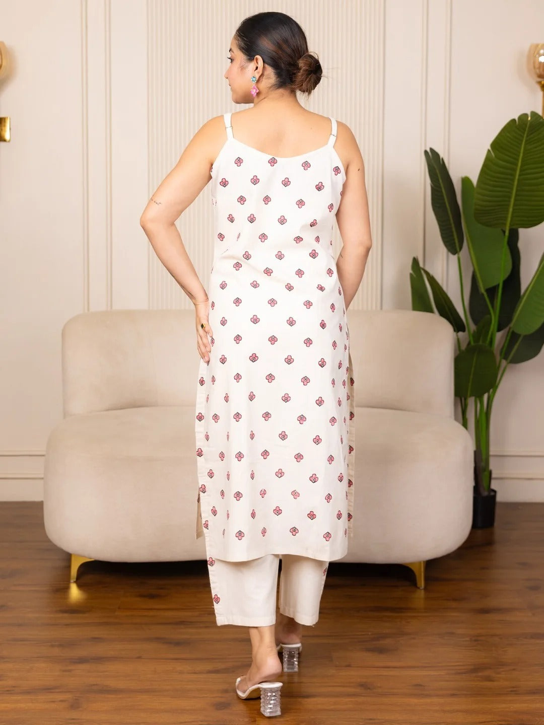 Cotton Sleeveless Kurti With Pant set