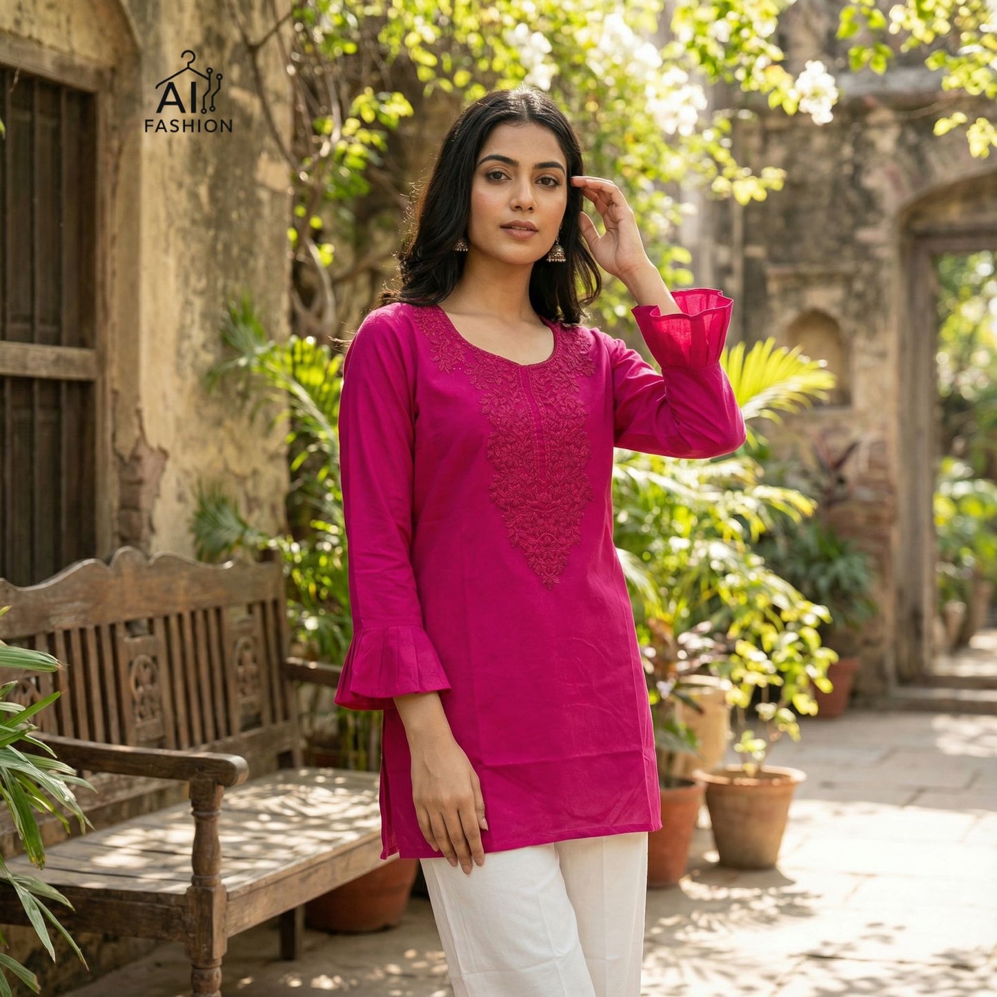 Beautiful Dark Pink Kurti for Women