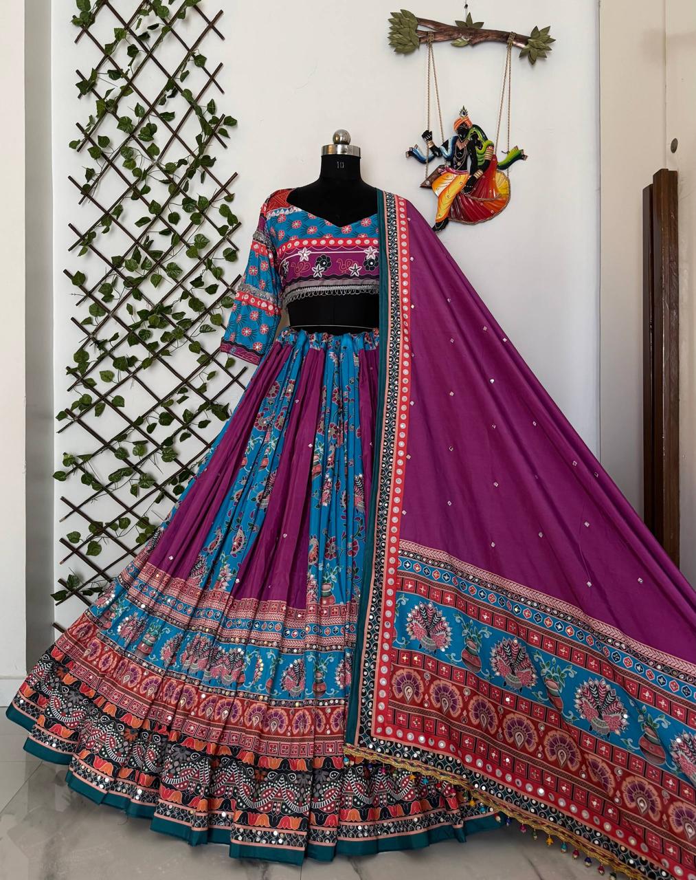 Muslin Cotton Digital Print Navratri Lehenga Choli
