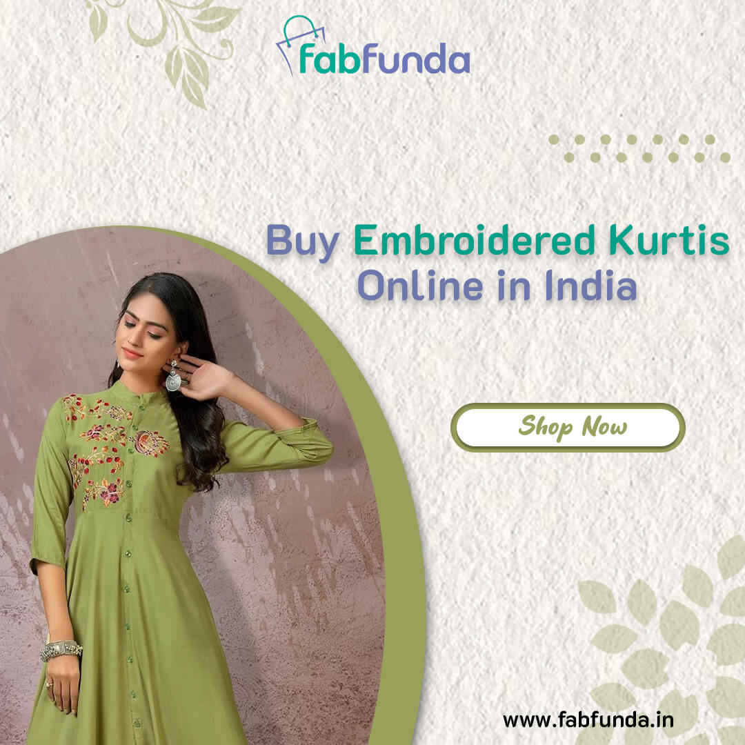 Buy Embroidered Kurtis Online in India