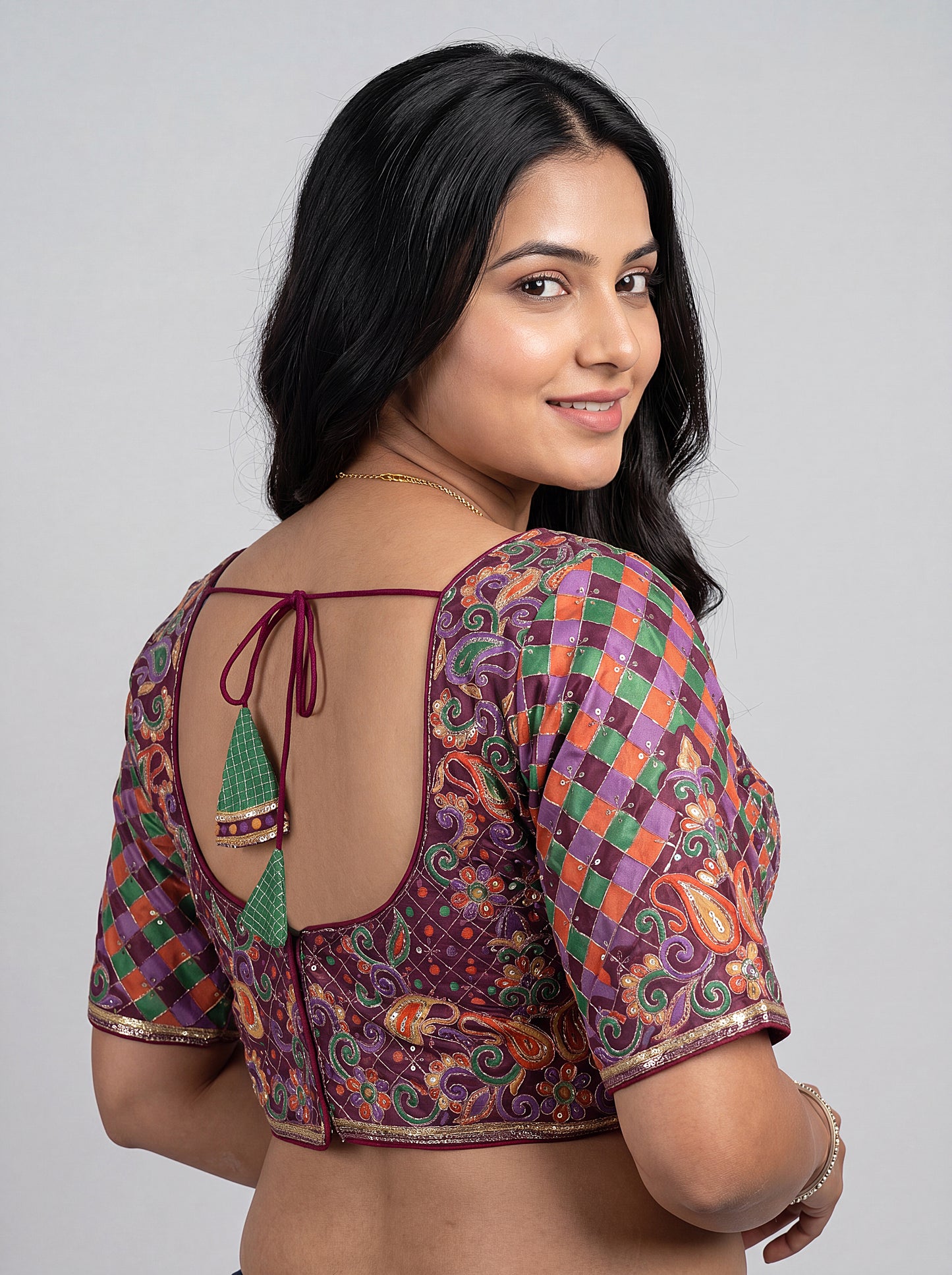 Designer Multicolour Embroidered Readymade Blouse