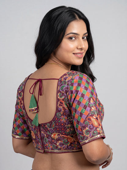 Designer Multicolour Embroidered Readymade Blouse