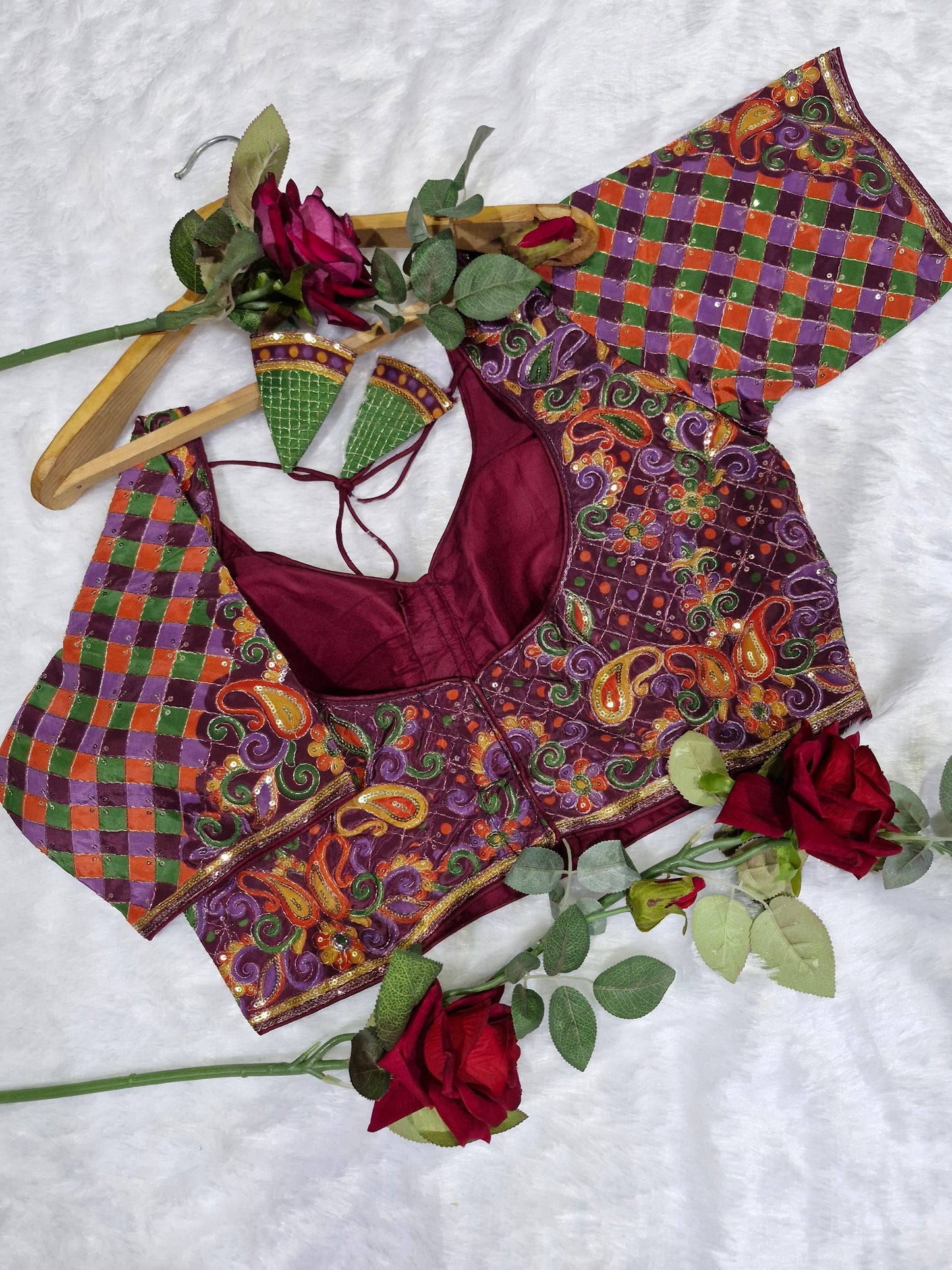 Designer Multicolour Embroidered Readymade Blouse