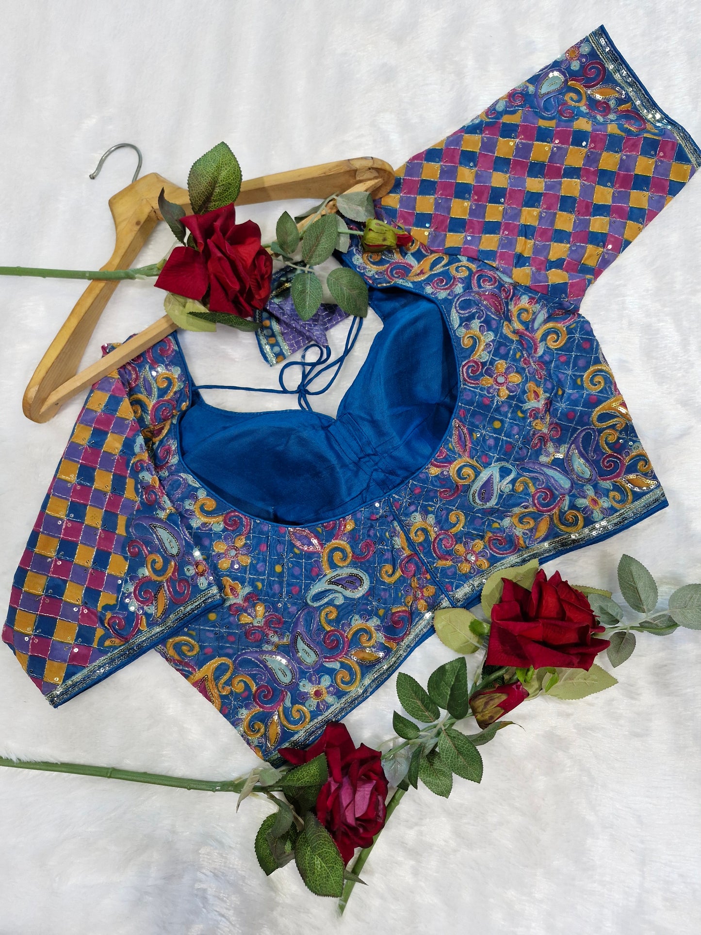 Royal Blue Designer Readymade Blouse