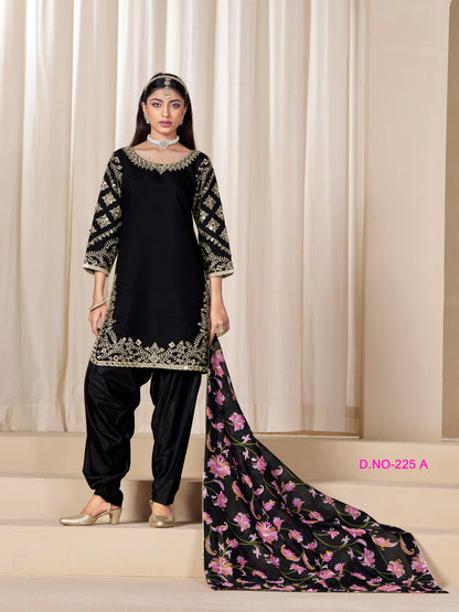 Elegant Black Panjabi Suits with Heavy Border Work