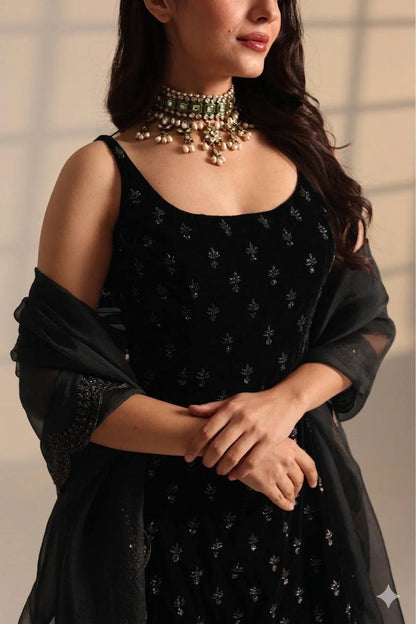 Premium Party Wear Kurta Set with Embroidery And Churidar Pants