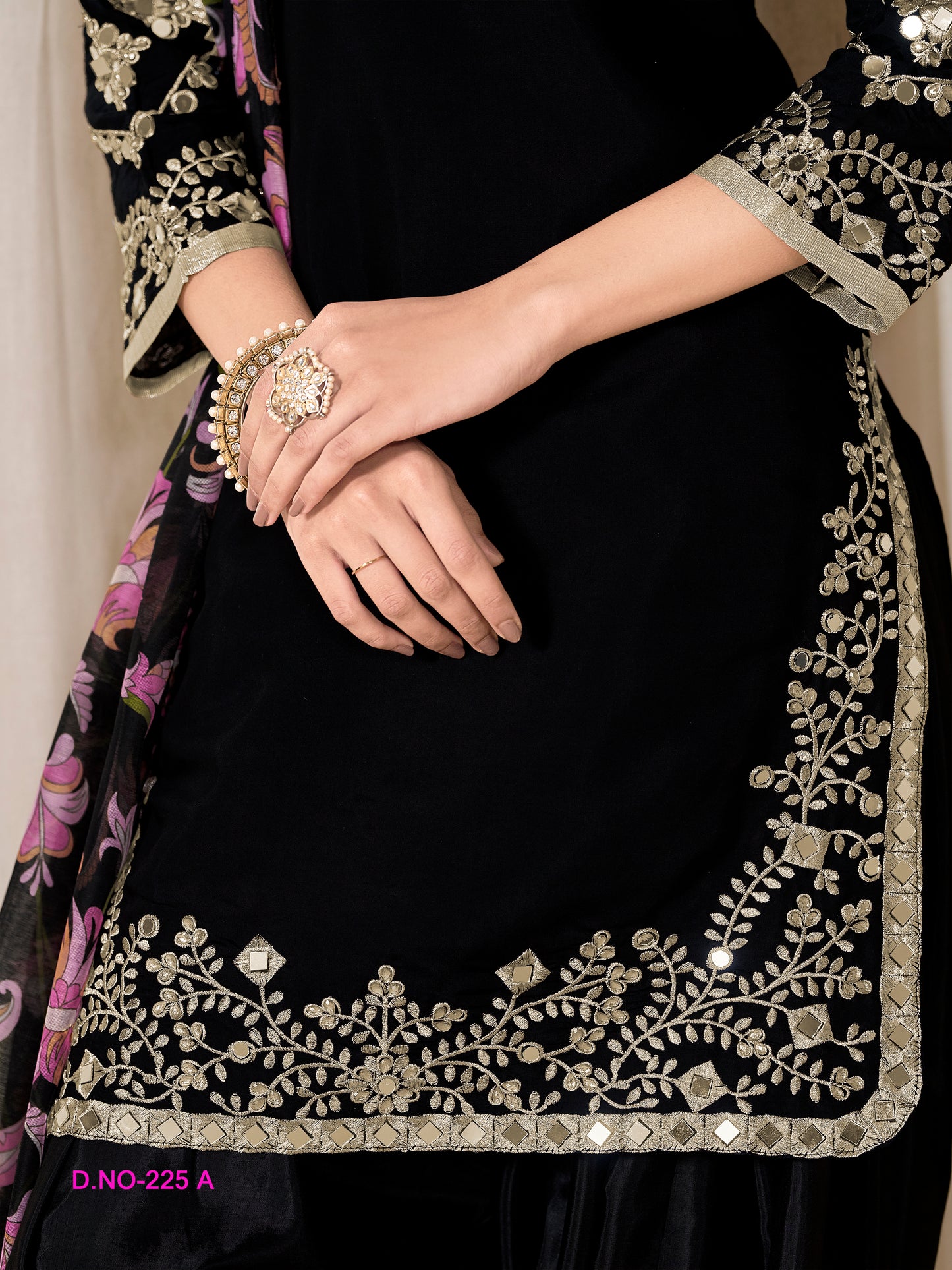 Elegant Black Panjabi Suits with Heavy Border Work