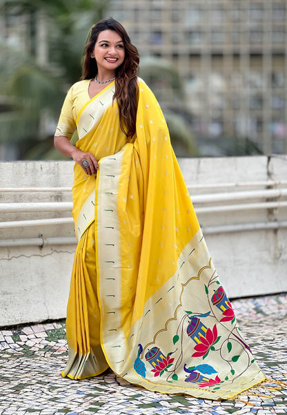 Elegant Zaro Woven Kalyani Paithani Silk Saree