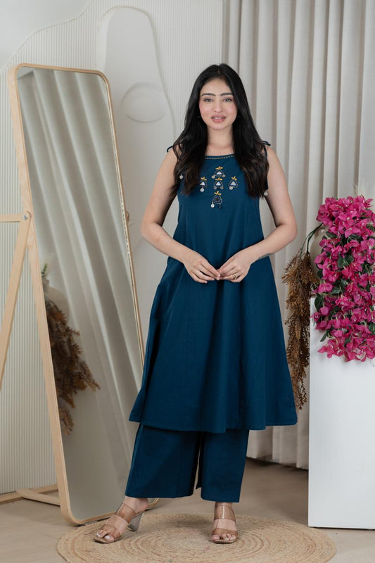 1 Side Pocket Kurti Palazzo Set by Fab Funda