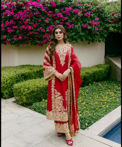 Karwa Chauth Special Foux Georgette Plazzo Suit Set
