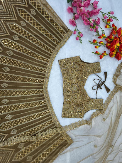 Butterfly Net Lehenga with Heavy Embroidery & Sequins Work