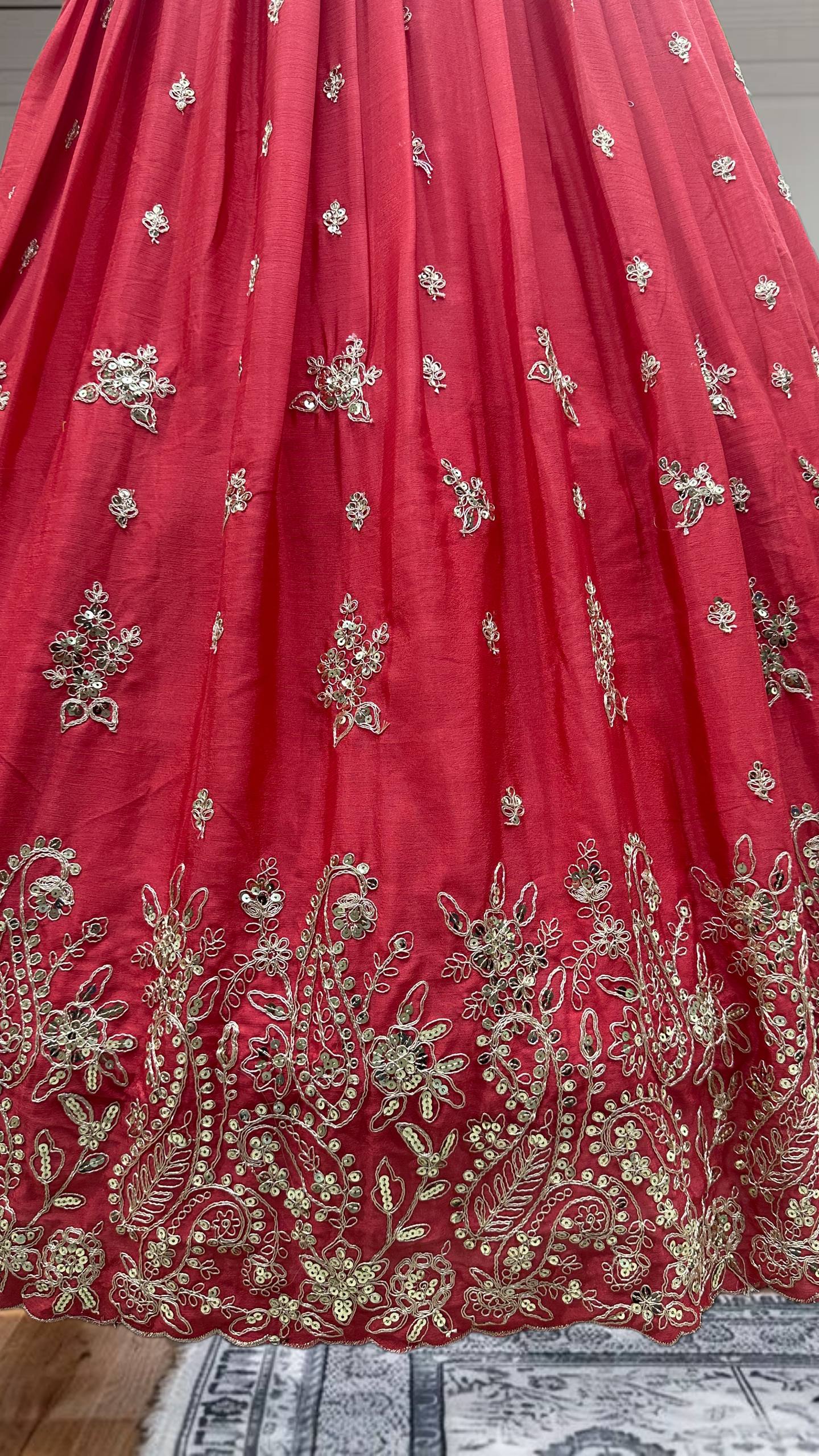 Hand-Embroidered Bridal Lehengas with Silver Zari Work