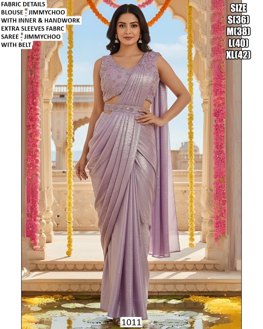 Shining Lavender Jimmy choo Ready to Wear Sarees
