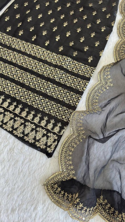 Premium Party Wear Kurta Set with Embroidery And Churidar Pants