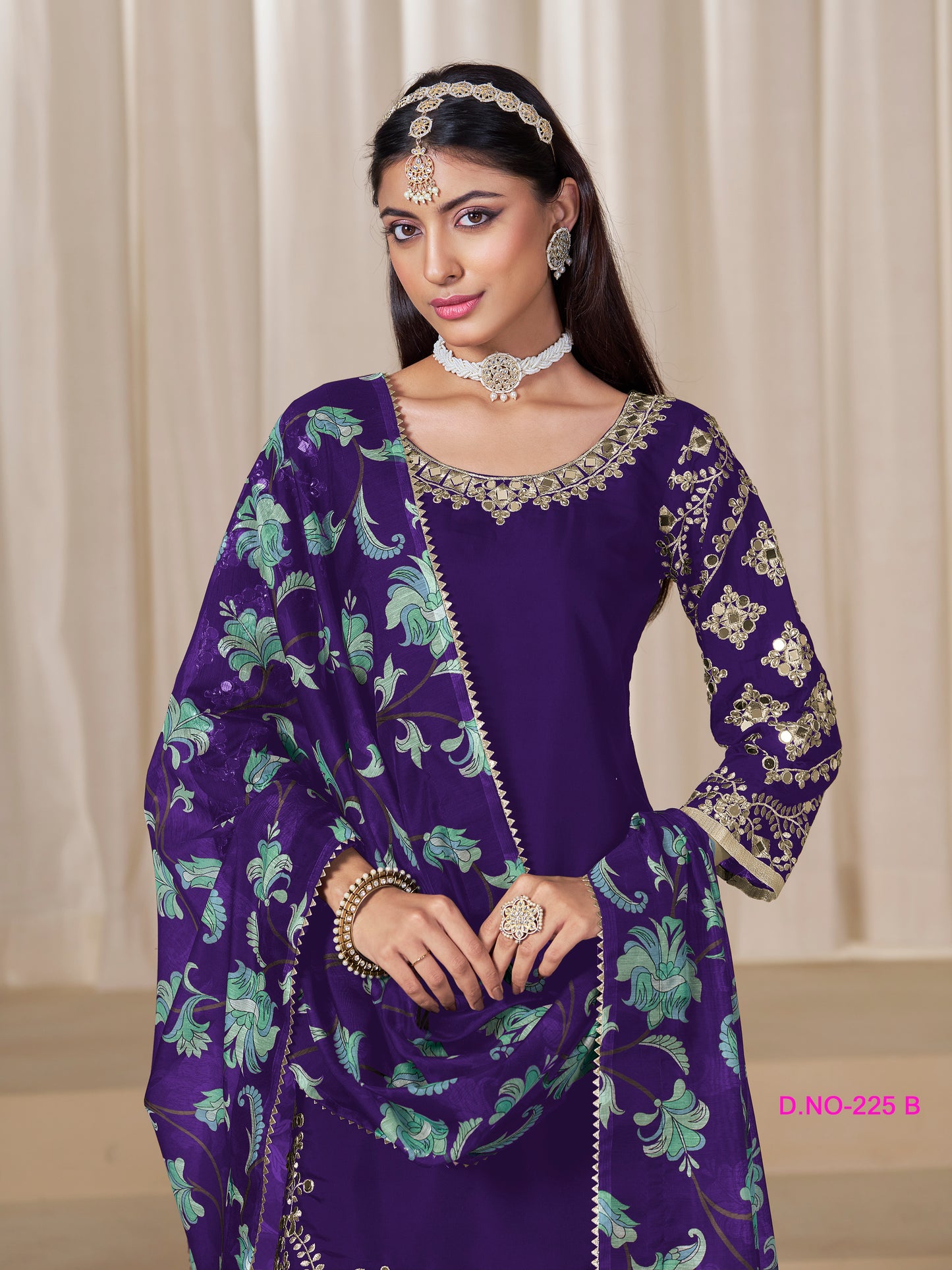 Royal Purple Embroidered Patiala Suit for Elegant Occasions