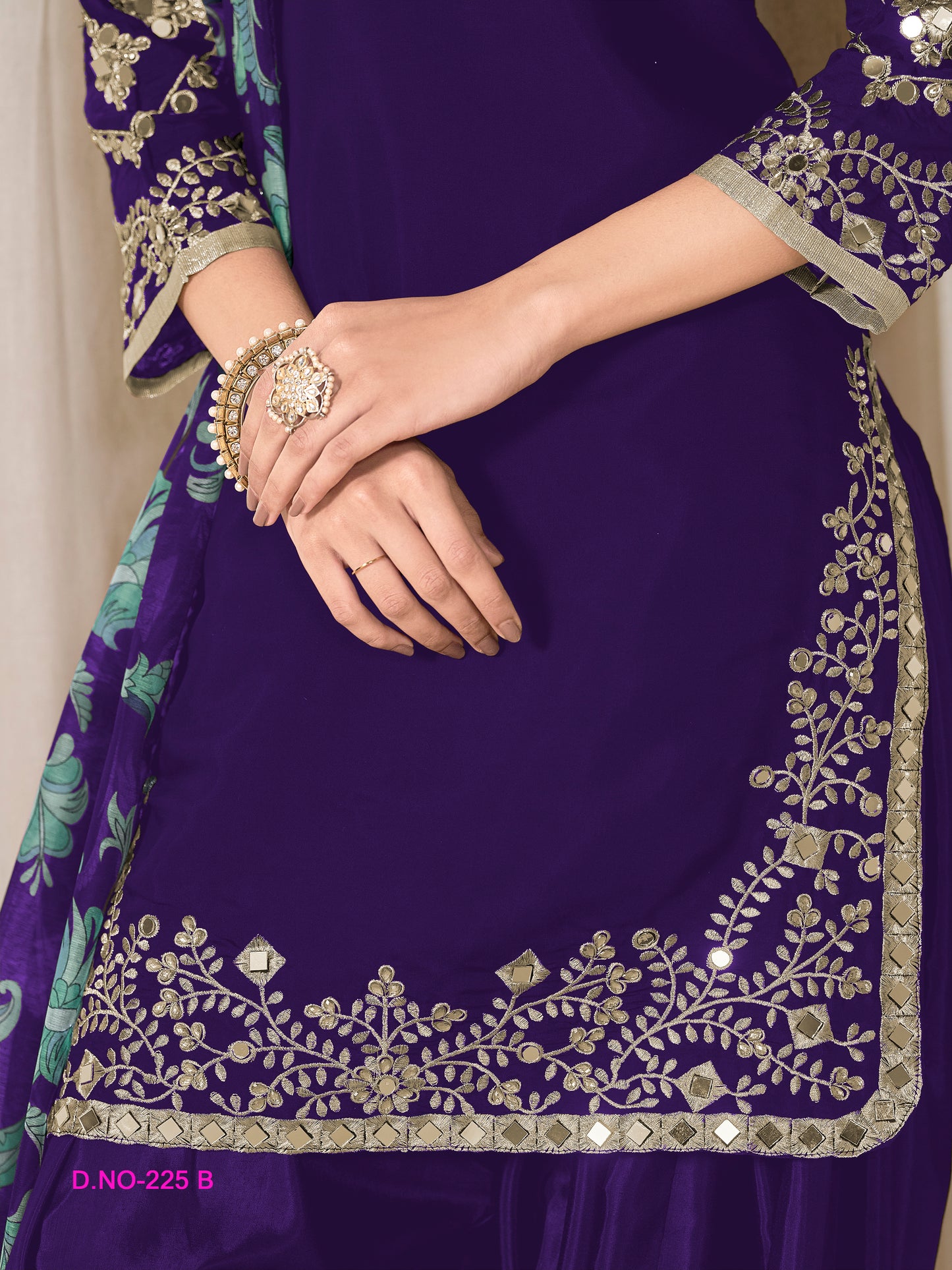 Royal Purple Embroidered Patiala Suit for Elegant Occasions