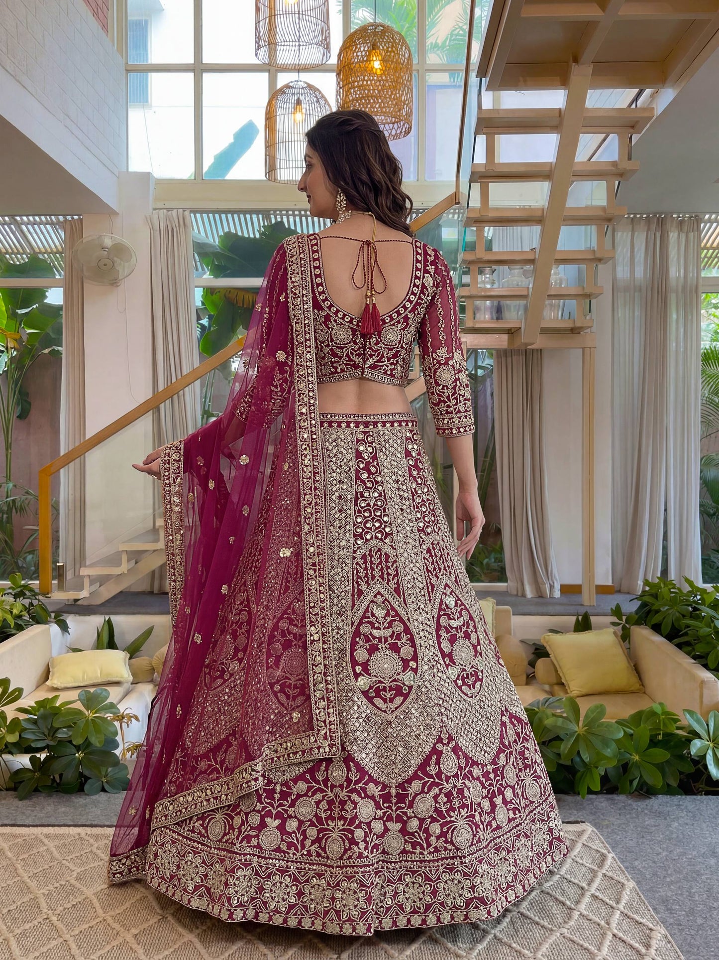 Elegant Pink Embroidered Lehenga Choli for Women