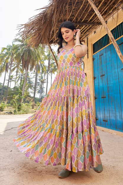 Stylish Backless Light Purple One Piece Gown