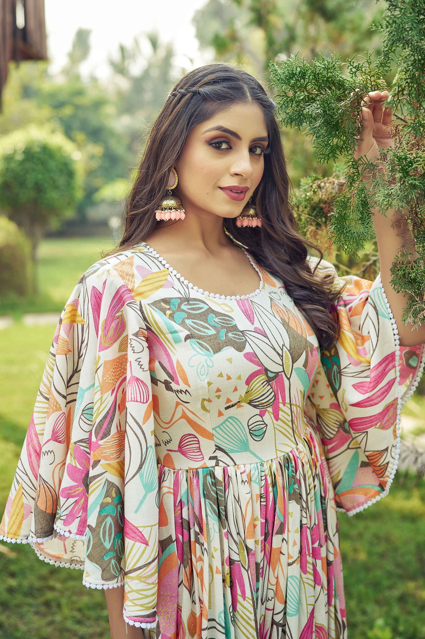 Stuning Festive Wear Mix Printed One Piece  Dress