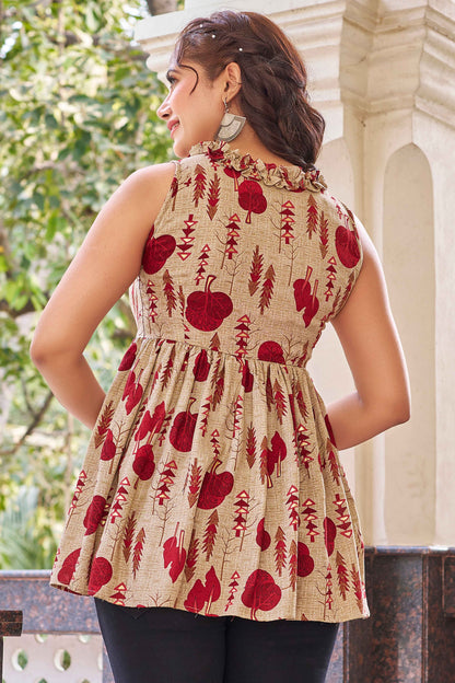 Casual Wear Rayon Printed Tunic Top