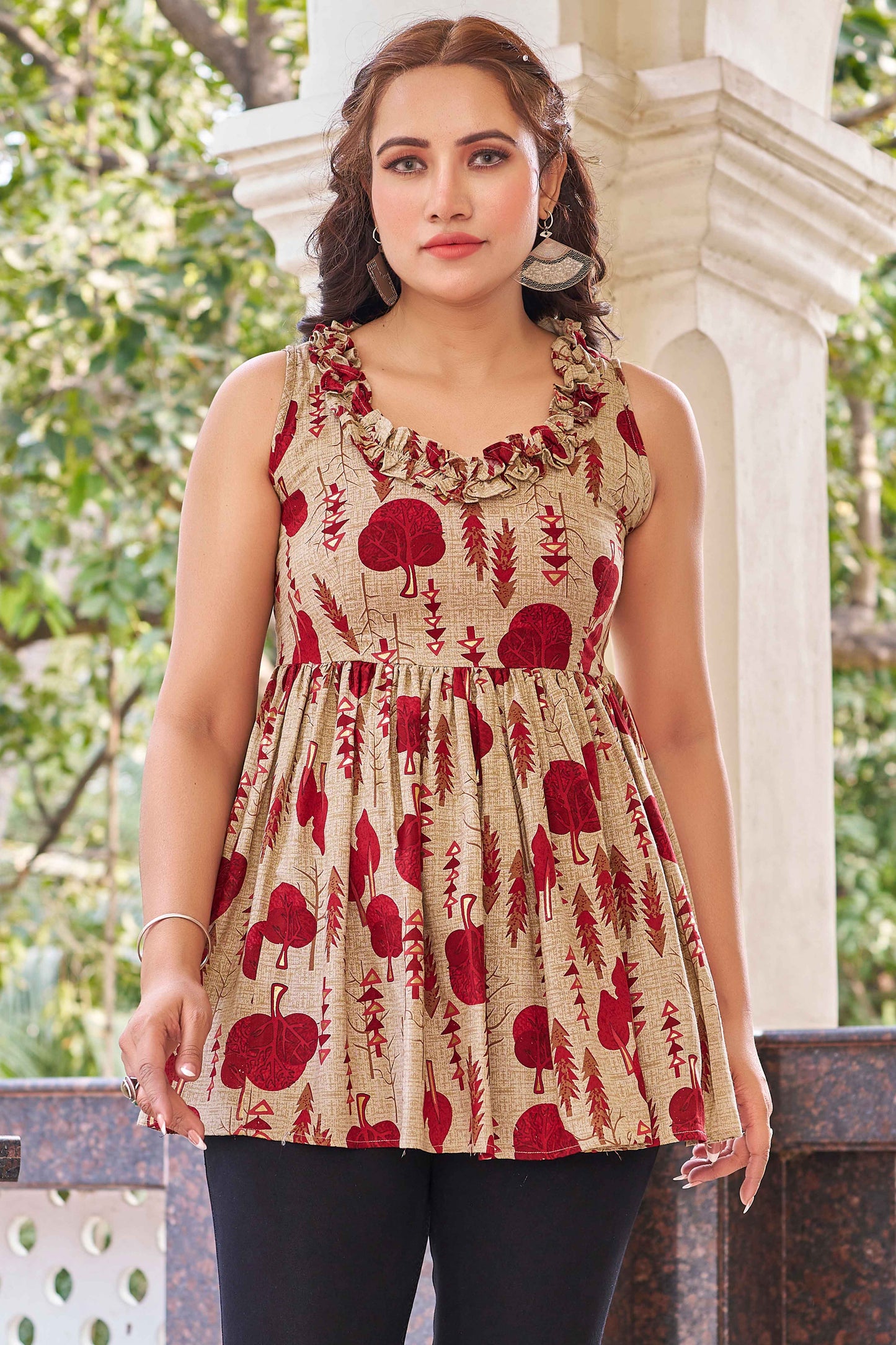 Casual Wear Rayon Printed Tunic Top