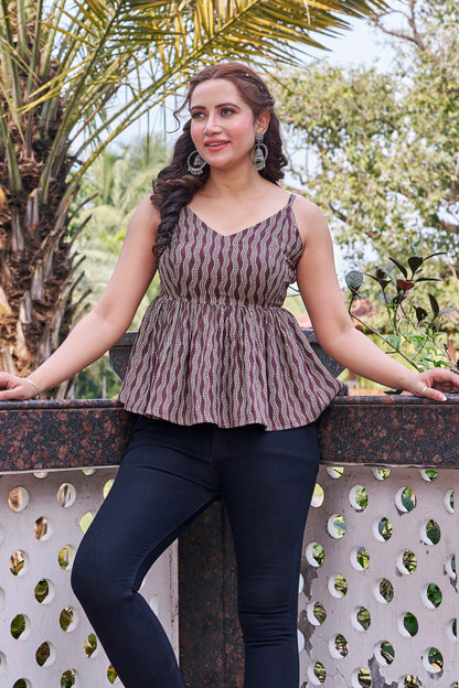 Unique Peplum Style Western Top