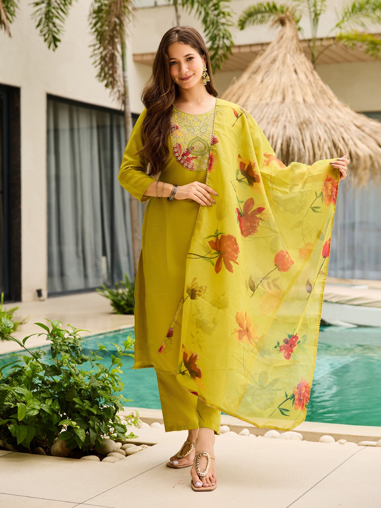 Fancy Liril Rayon Embroidered Kurti Set