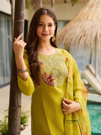 Fancy Liril Rayon Embroidered Kurti Set