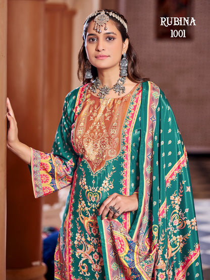 Pure Crepe Silk Digital Printed Pakistani Sharara Suit