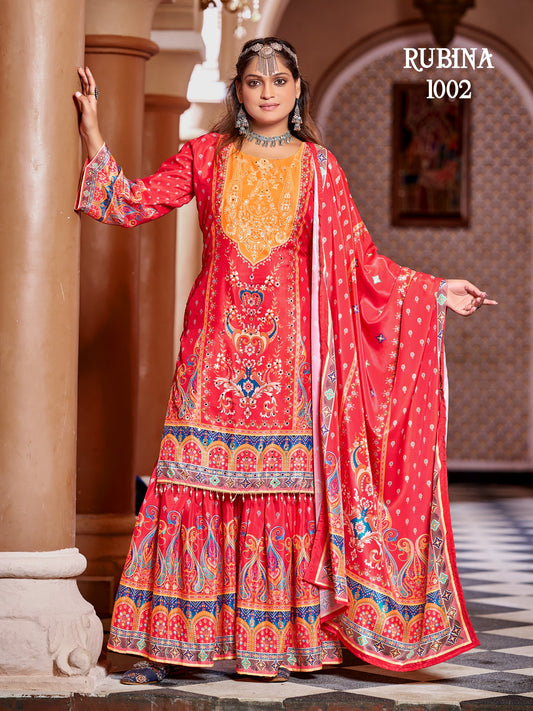 Beautiful Pink Crepe Silk Pakistani Suit