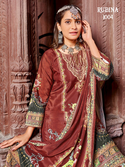 Rubinn Digital Printed Crepe Silk Sharara Suit