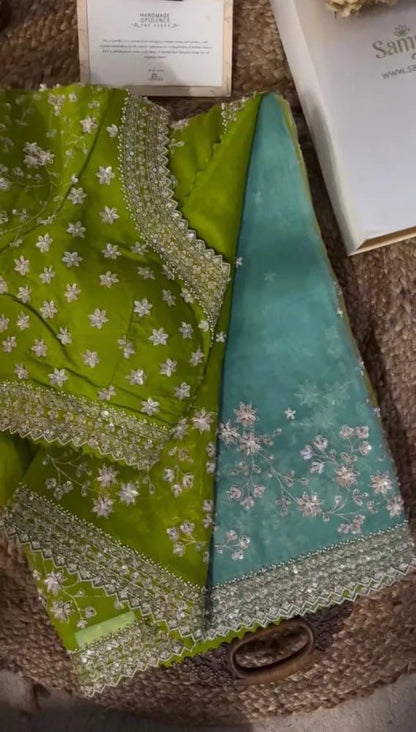 The Spring Meadow Silk Organza Digital Printed Saree