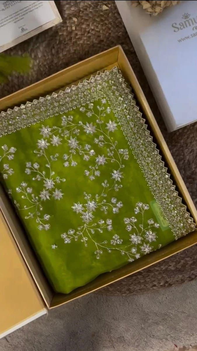 The Spring Meadow Silk Organza Digital Printed Saree