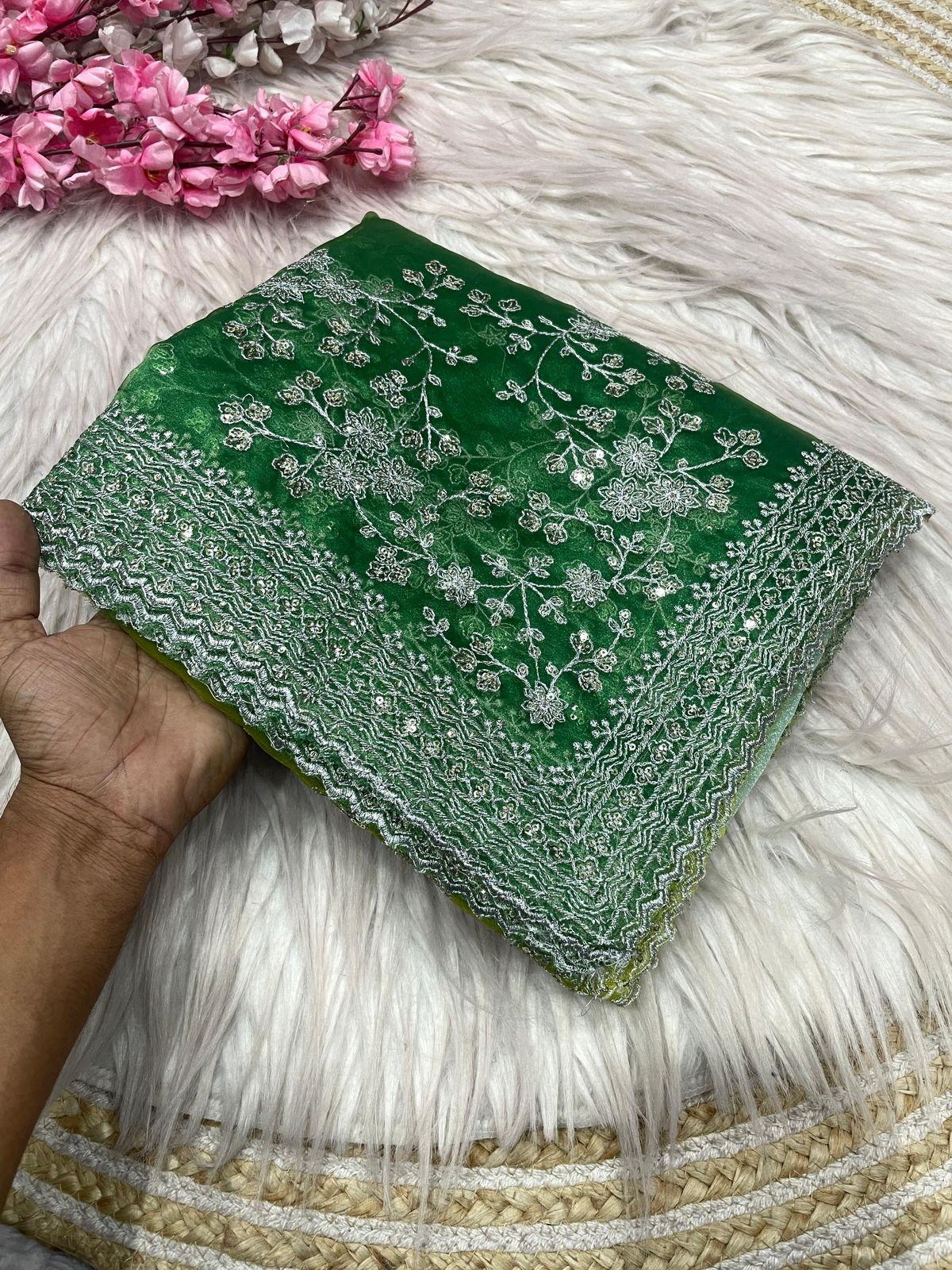 The Spring Meadow Silk Organza Digital Printed Saree