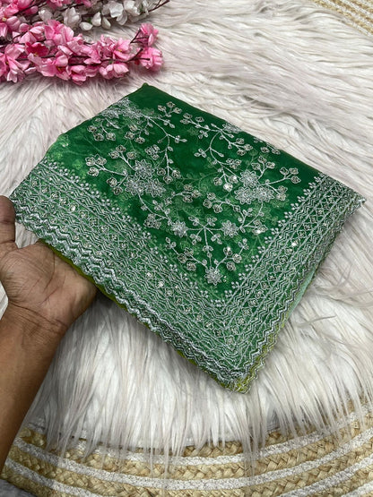 The Spring Meadow Silk Organza Digital Printed Saree