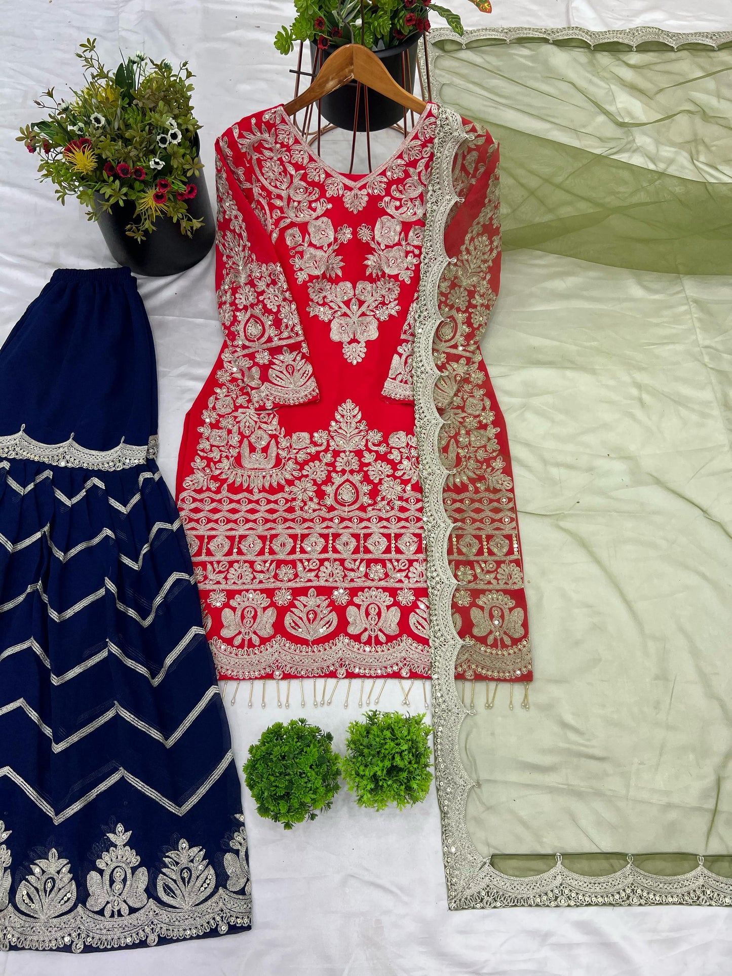 Heavy Zari Embroidered Designer Kurta with Sharara