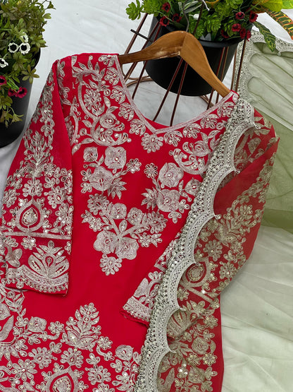 Heavy Zari Embroidered Designer Kurta with Sharara