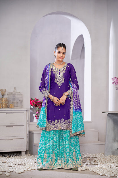 Suroor Purple Readymade Sharara Suit by Gulzar D no 2222