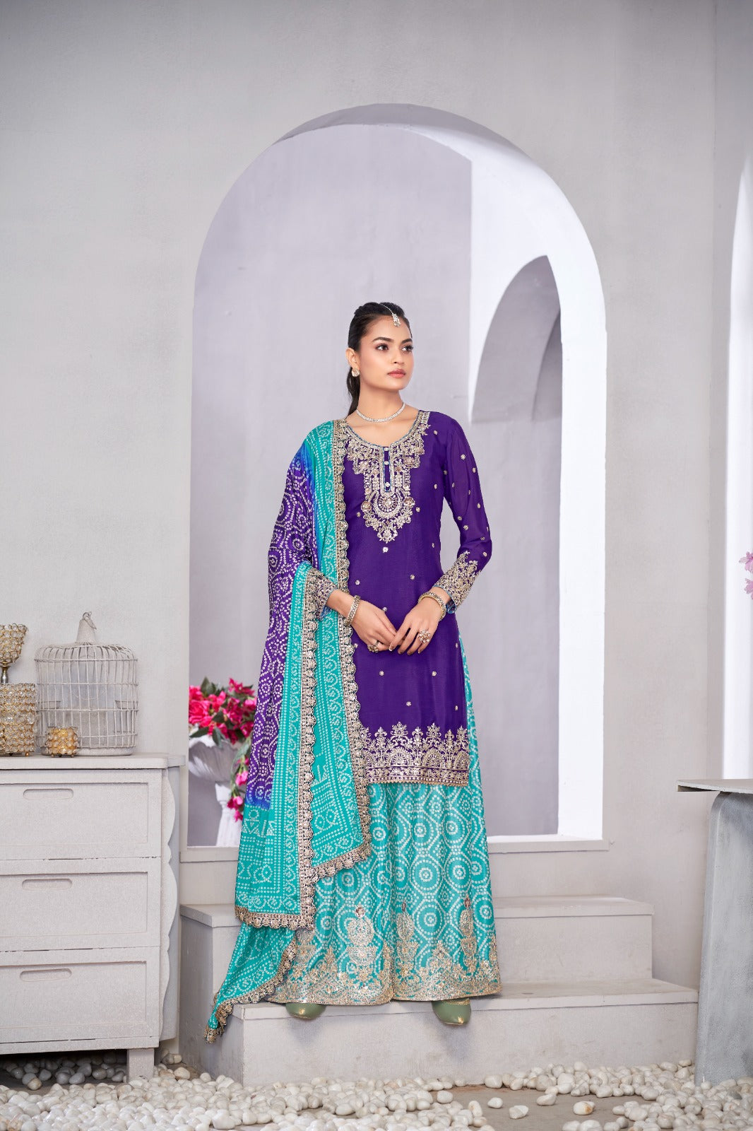 Suroor Purple Readymade Sharara Suit by Gulzar D no 2222