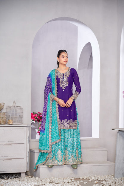 Suroor Purple Readymade Sharara Suit by Gulzar D no 2222
