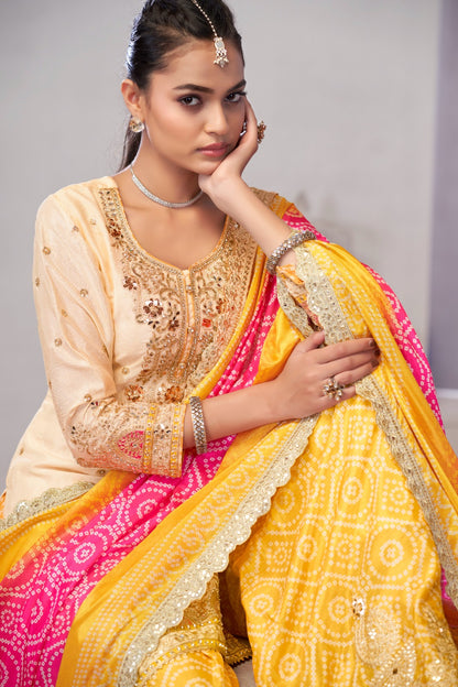 Premium Quality Gulzar Branded Yellow Sharara Suit -2221