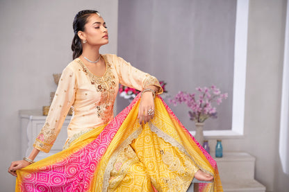 Premium Quality Gulzar Branded Yellow Sharara Suit -2221