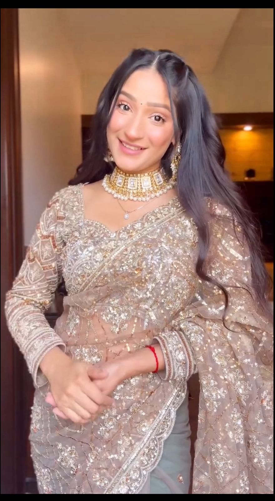 Premium Butterfly Silver Net Party Wear Saree