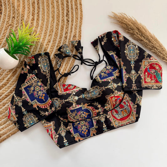 Timeless Charm Black Banarasi Silk Blouse