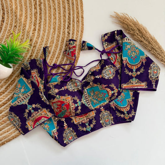 Majestic Purple Banarasi Silk Blouse