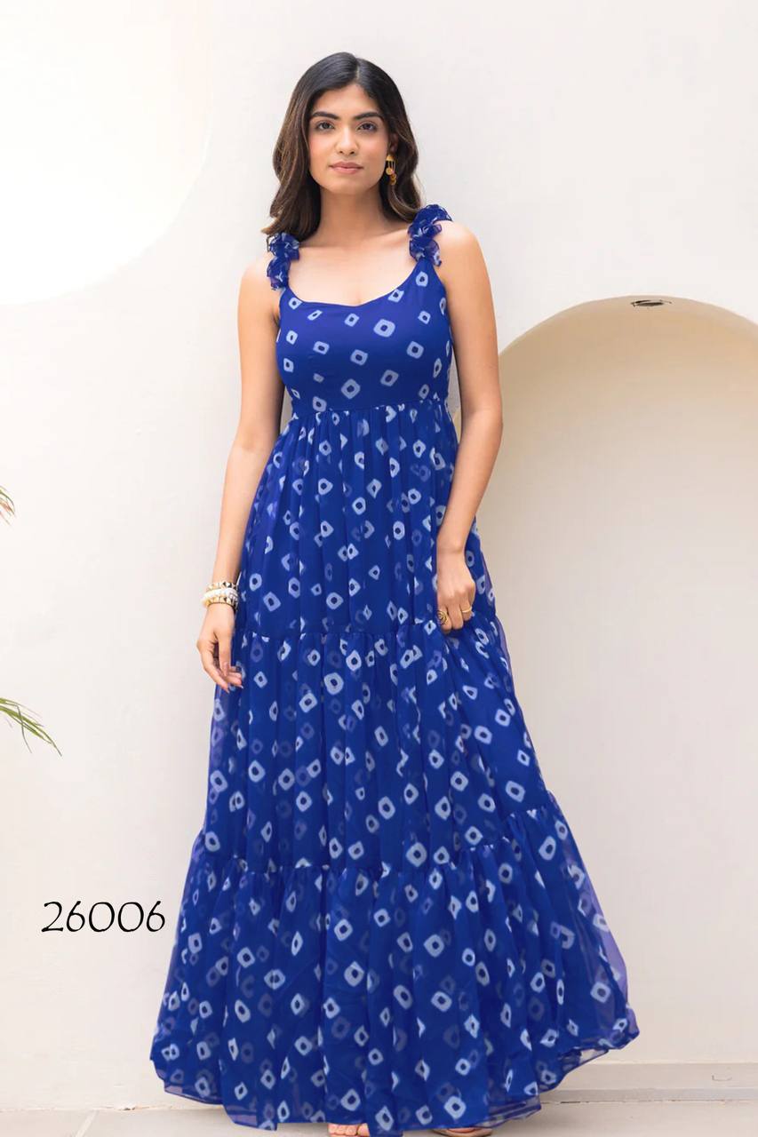 Trendy Georgette Blue One Piece Outfit